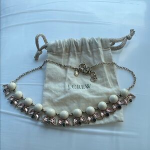 J. Crew White and Pink Statement Necklace